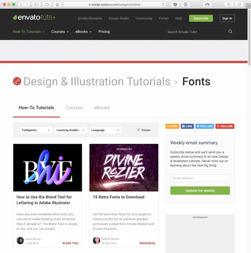 Envato Tuts publishes many tutorials to inspire enthusiasts and professionals