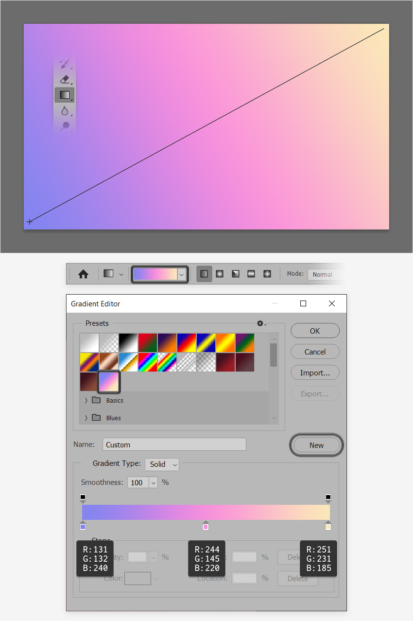 pastel gradient photoshop