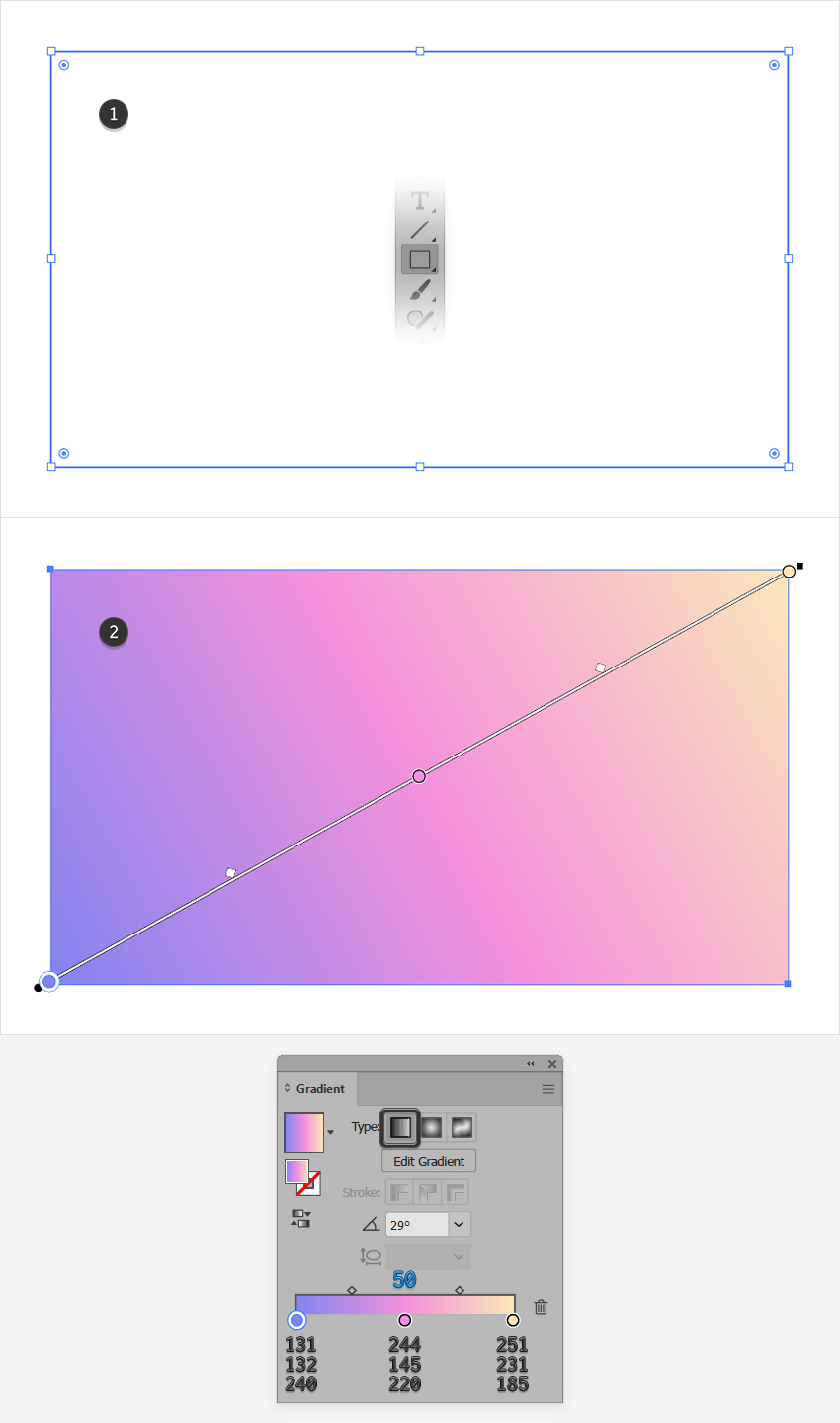 pastel gradient illustrator