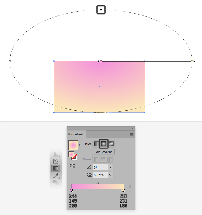 pastel radial gradient