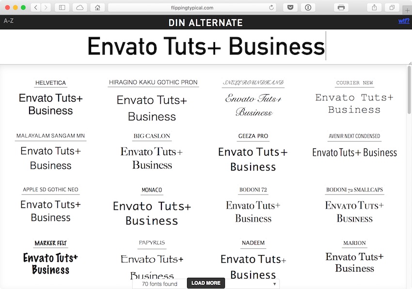 Flipping Typicalviewing fonts in a web browser