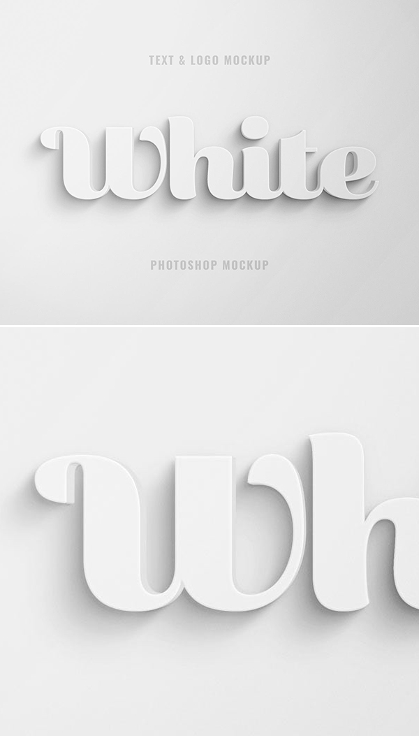 Free White 3D Text and Logo Effect