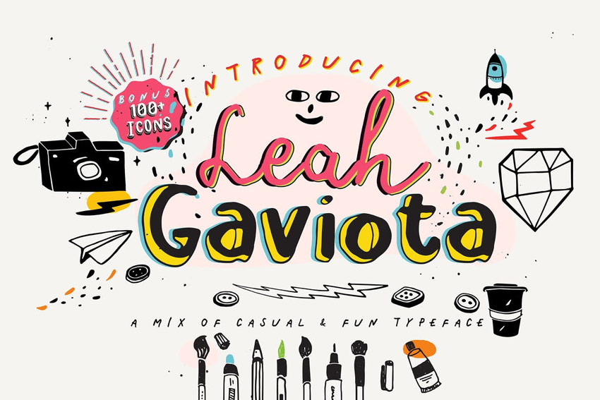 Leah Gaviota Hand Lettered Font