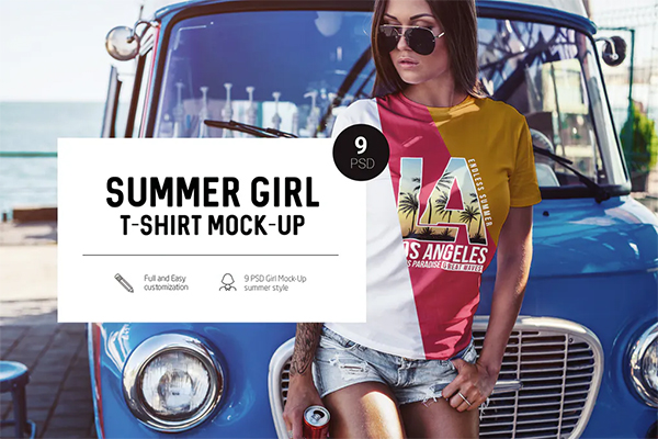 Summer Girl T-Shirt Mock-Up