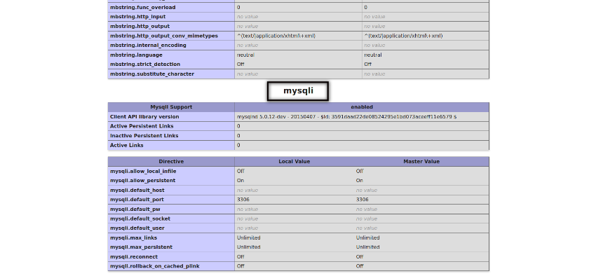 Mysqli Section