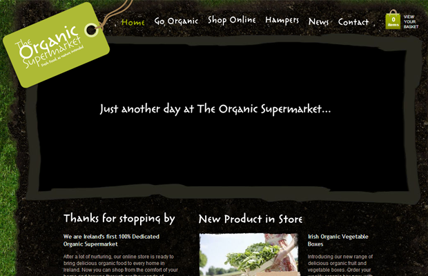 green organic supermarket sales website layout