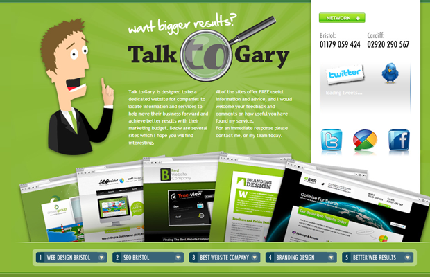 green seo website layout talktogary inspiration
