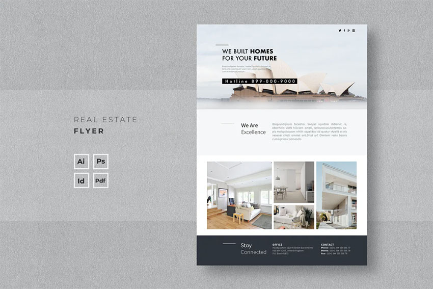 Single Page Real Estate Newsletter Templates