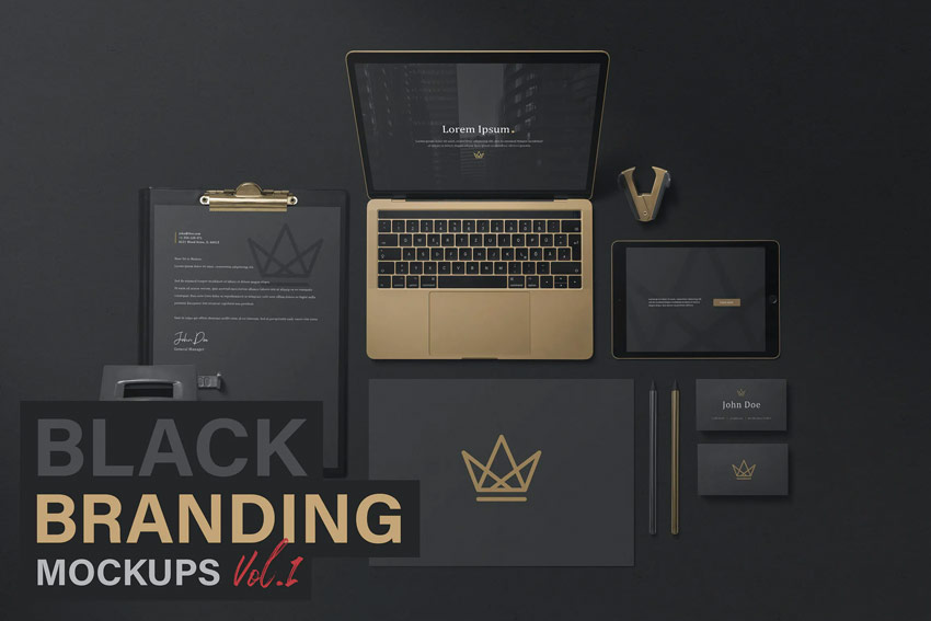 Black Branding Mockups Vol.1