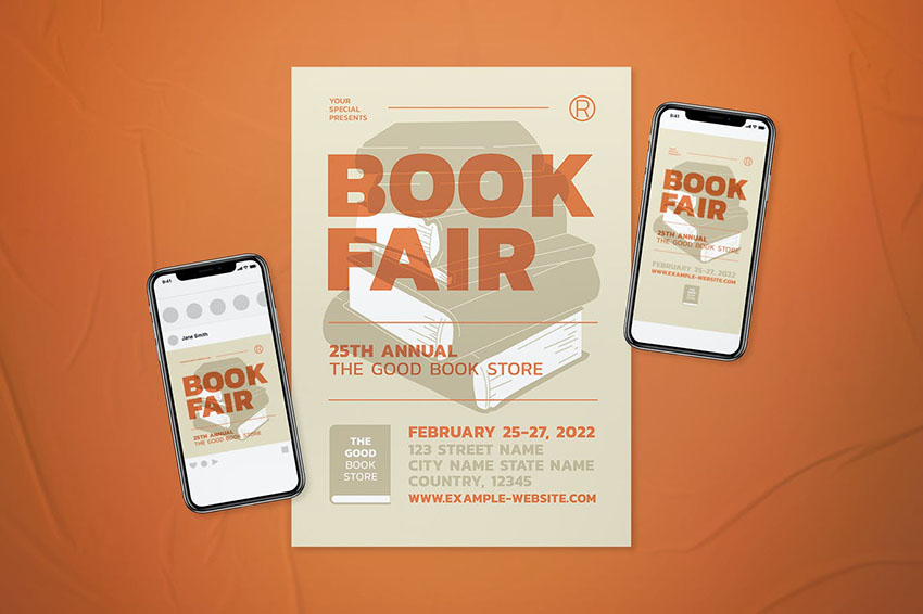 Book Fair Event Flyer Template Set