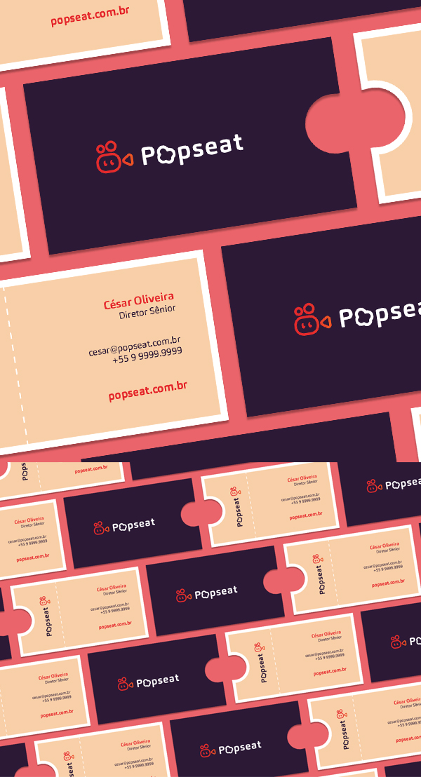 Business Card - Popseat Brand Visual Identity by Renata Caraih