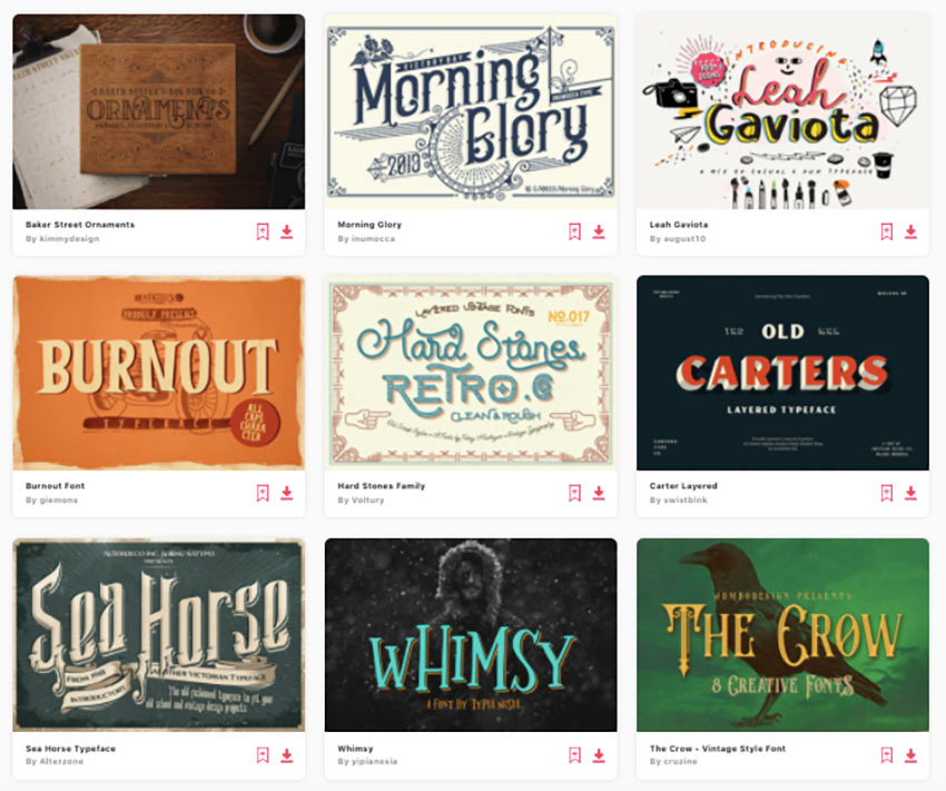 Enjoy unlimited downloads of decorative fonts from Envato Elements