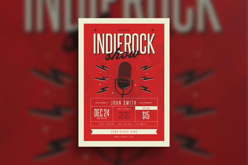 Indierock Event flyer