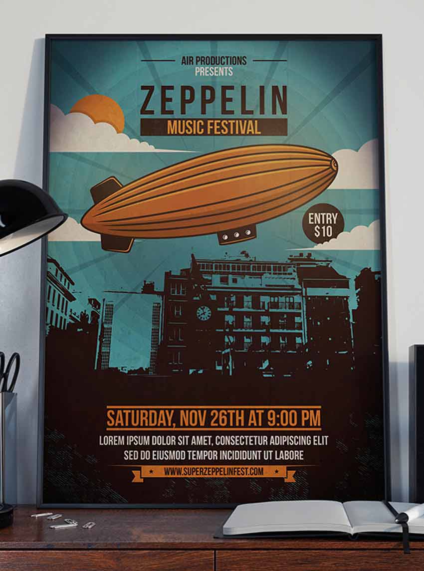 Sky Zeppelin Flyer Template