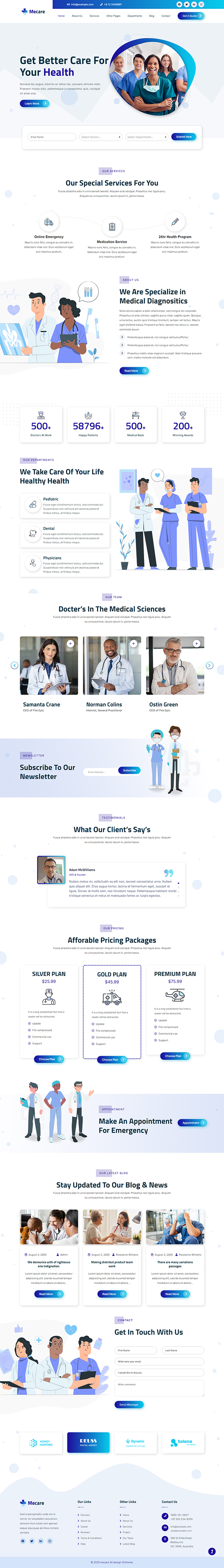 Mecare – Hospital and Health WordPress Theme