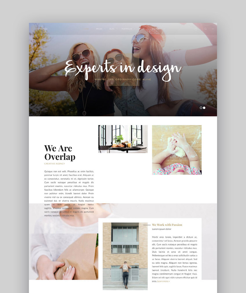 Overlap Clean WordPress Theme for Minimal and Modern Web Design