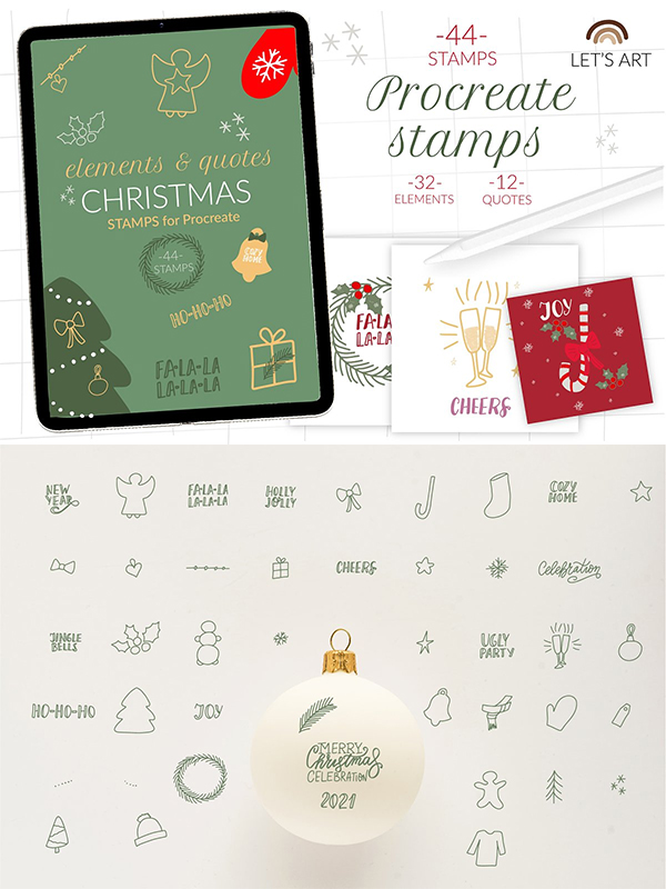 Creative Christmas procreate Stamps