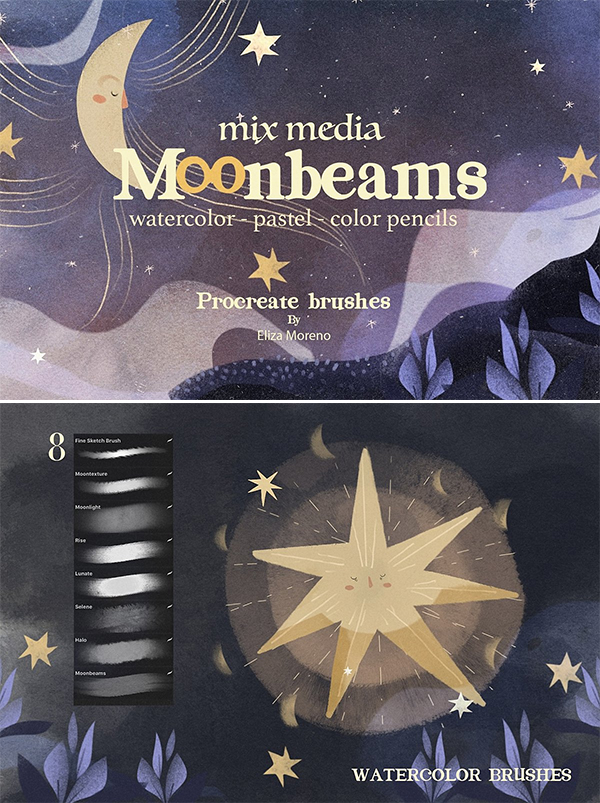 Moonbeams Mix Media Brushes