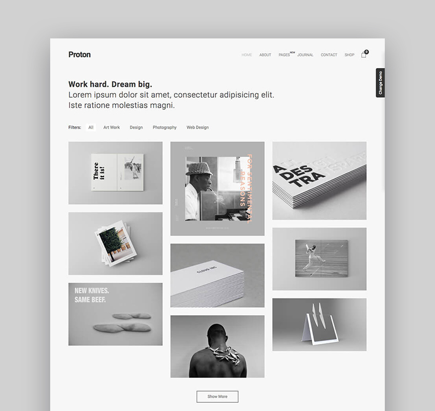 Proton Minimal WordPress Theme With Simple Clean Web Page Design