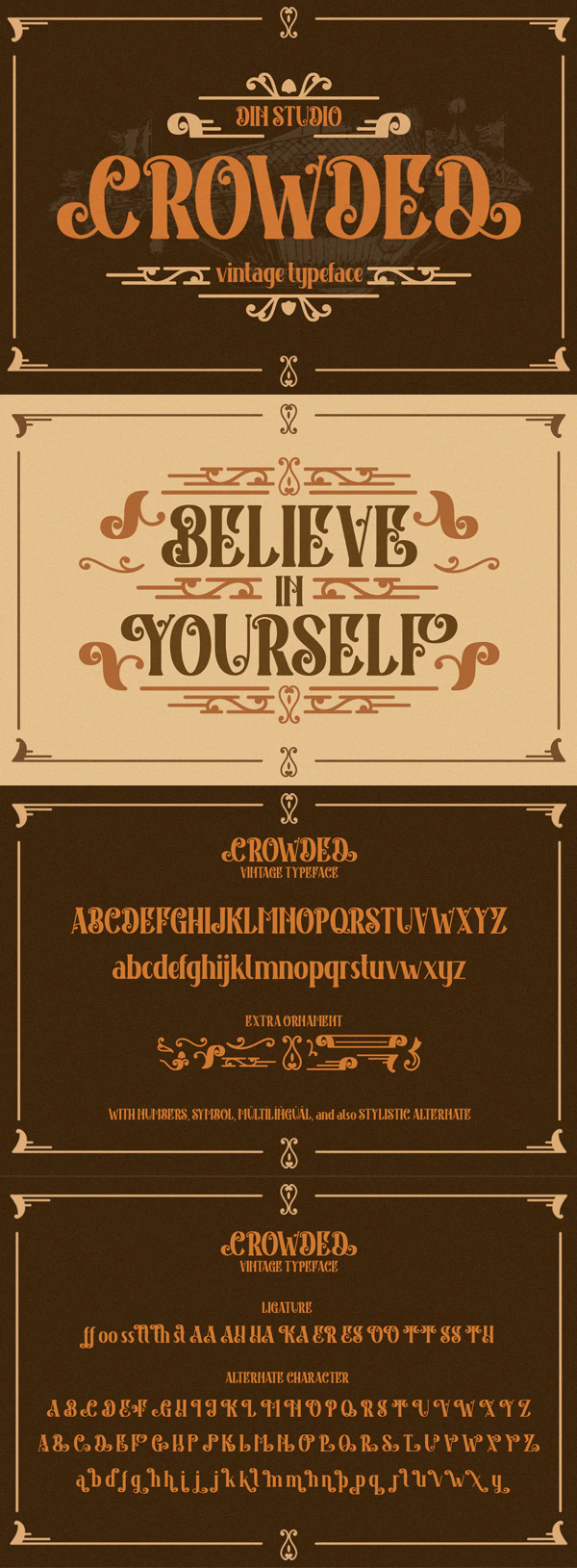Crowded Vintage Font
