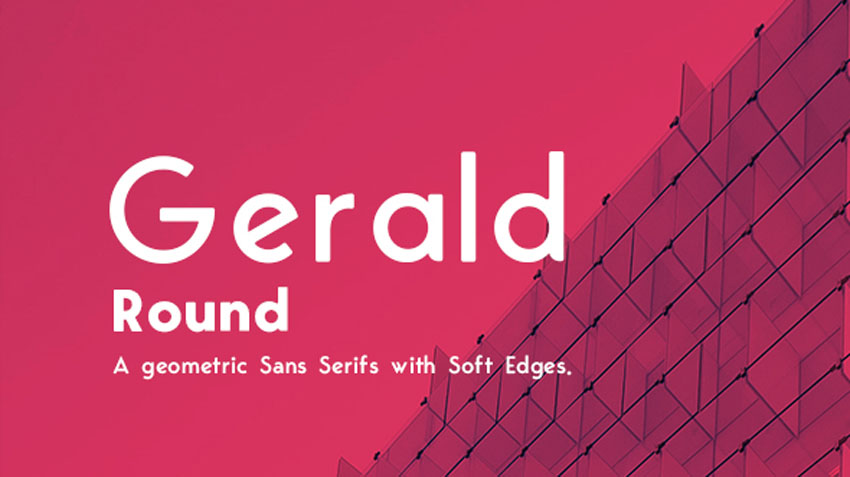  Gerald Round Sans Font Geometric Elegant Soft Typeface