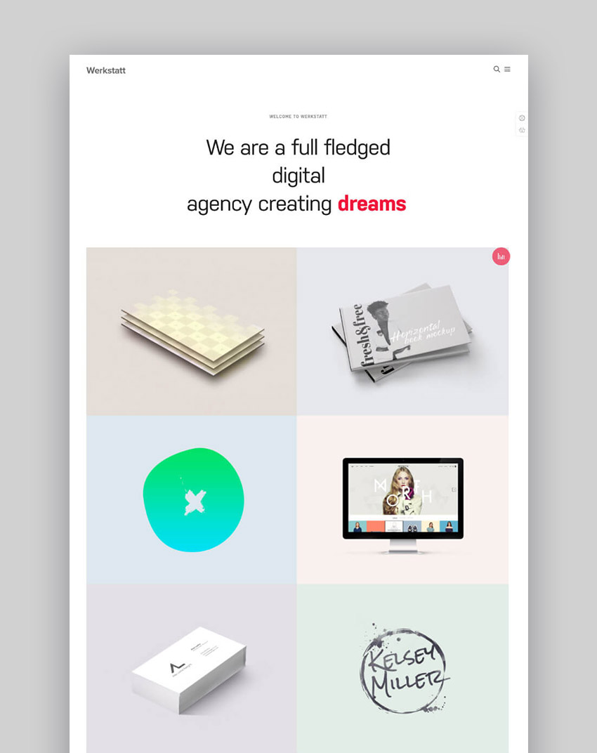 Werkstatt Creative Clean Design WordPress Theme for Portfolios
