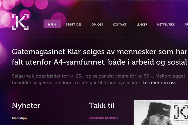 Klaras purple portfolio studio website design