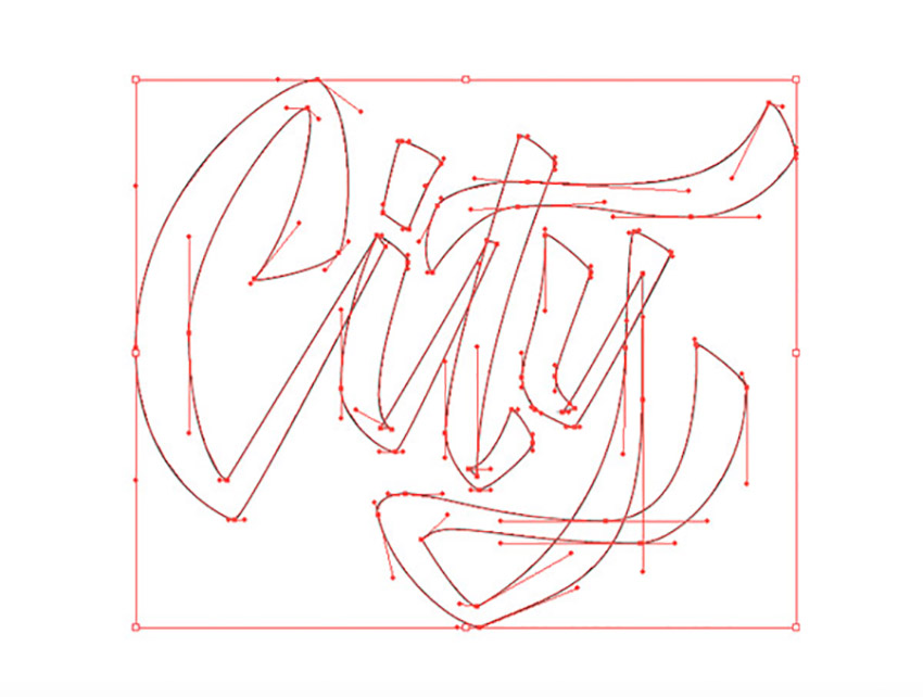 Hand Drawn Lettering Illustrator Tutorial Handling Bezier City Vector