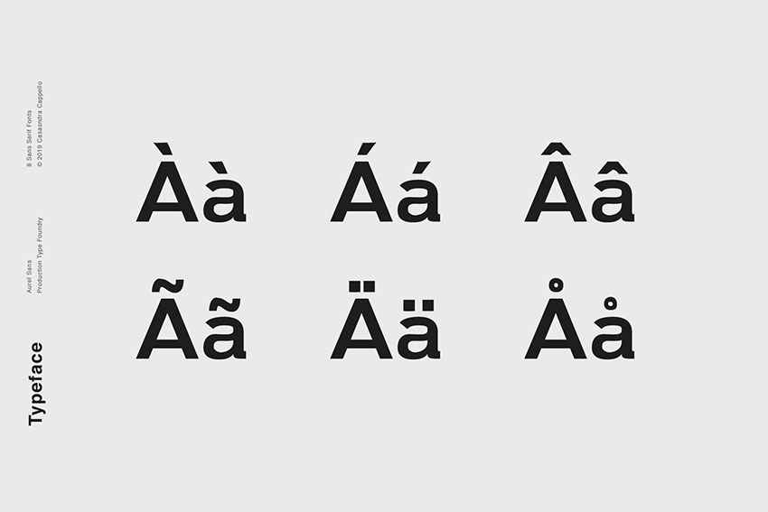 Aurel, fonts like Arial