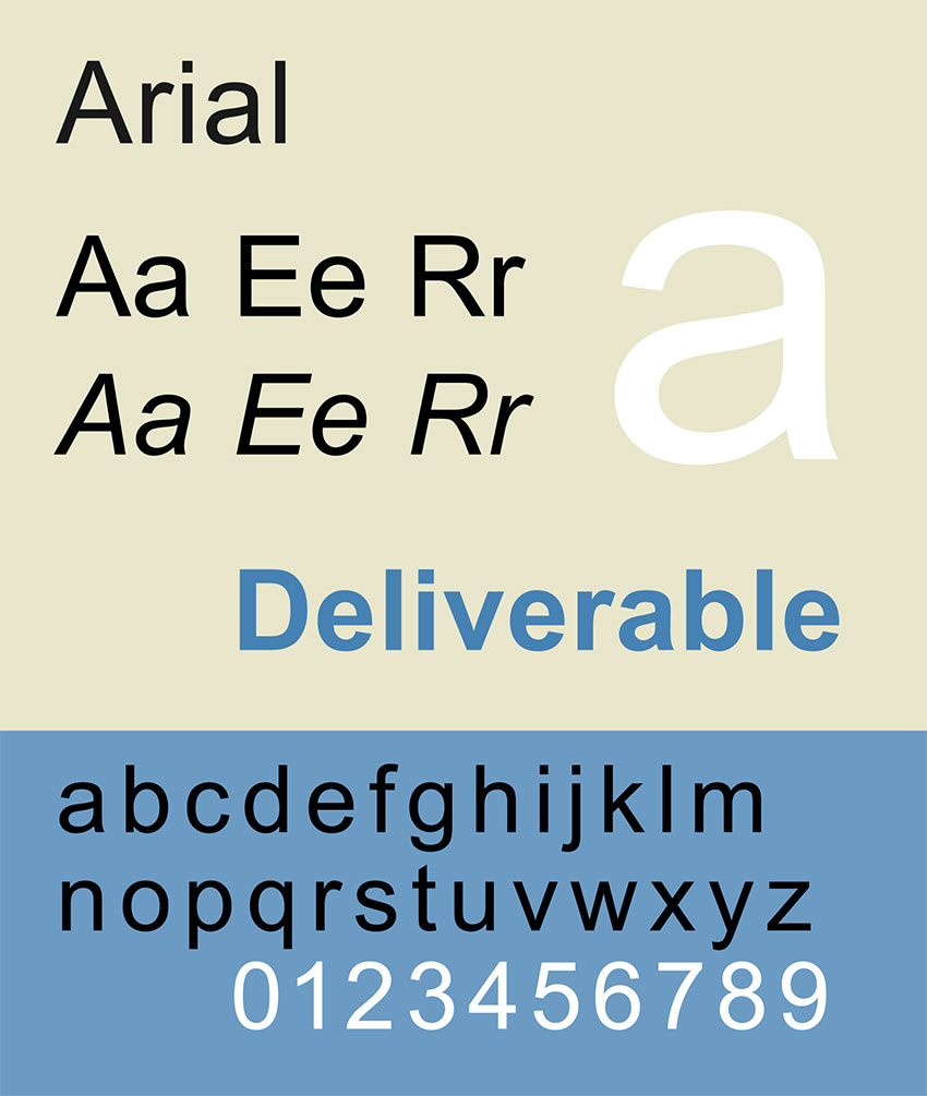 Arial font