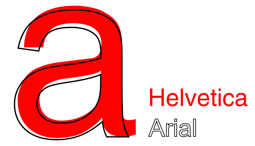 Arial Font vs. Helvetica