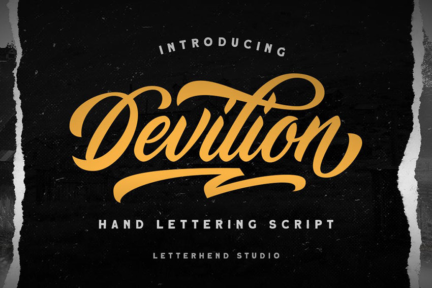 Devilion Hand Lettering Script Font