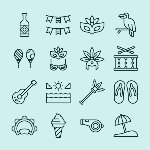 Free Brazil Carnival Icon Set - 16 Icons