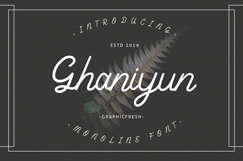Cursive Calligraphy Hand Lettering Fonts From Envato Elements Ghaniyun Monoline