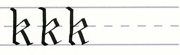gothic script - letter k multiples