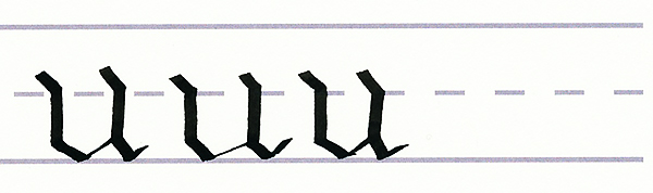 gothic script - letter u multiples