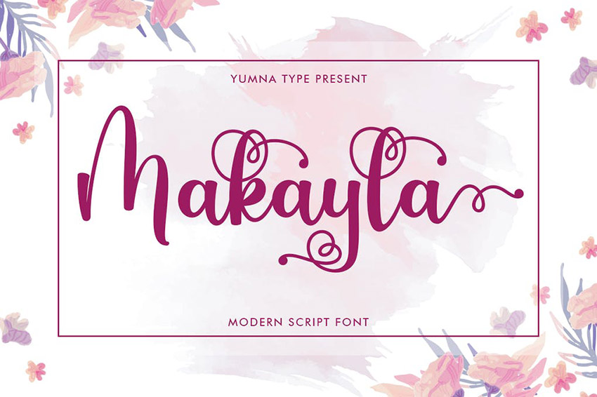 Cursive Hand Lettering Fonts From Envato Elements Makayla Script Typeface
