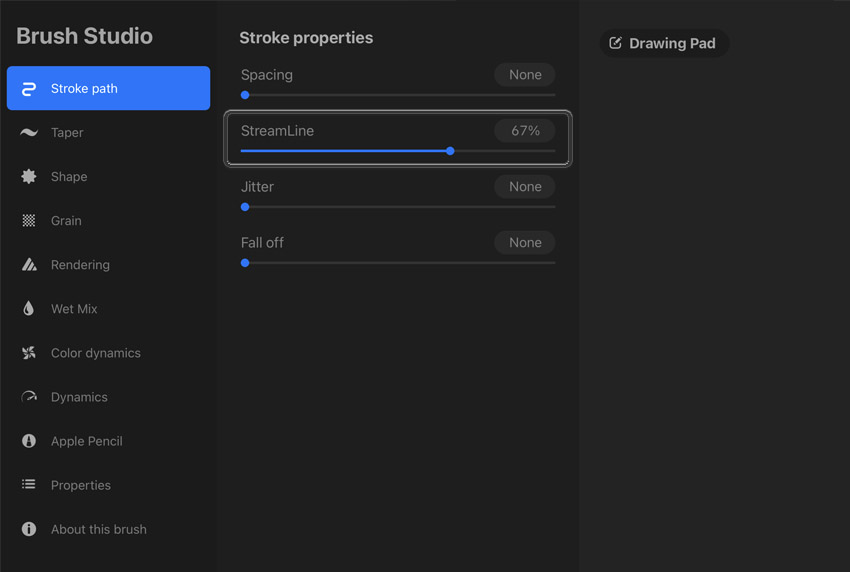 procreate streamline