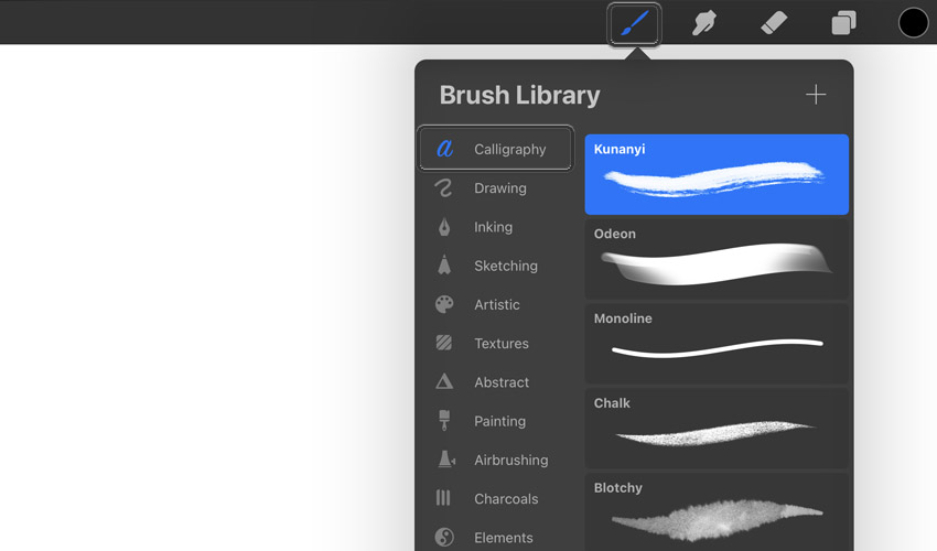 procreate calligraphy brushes