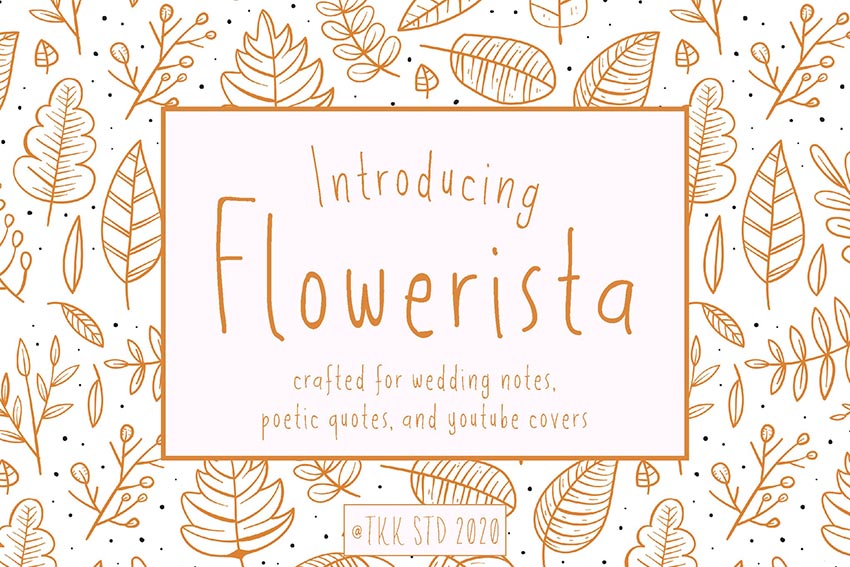 Flowerista - girly handwriting floral style