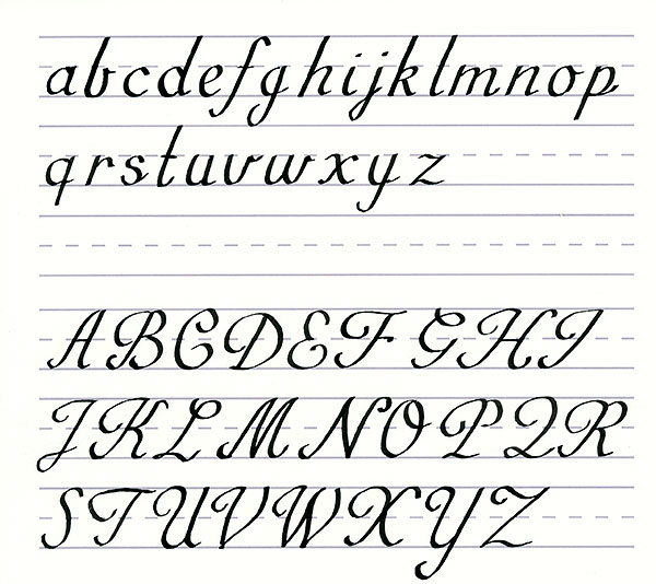 roundhand script - alphabet
