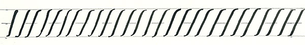 roundhand script- basic downstroke line