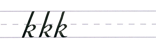 roundhand script - letter k multiples