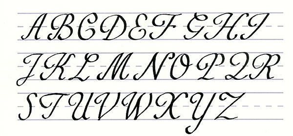 roundhand script - uppercase alphabet