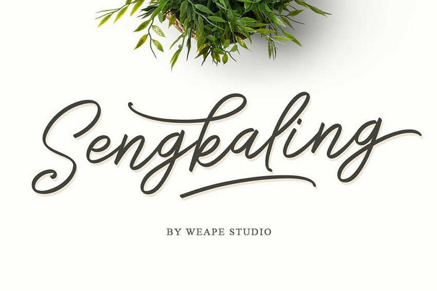 Simple Calligraphy Hand Lettering Fonts From Envato Elements Sengkaling Script