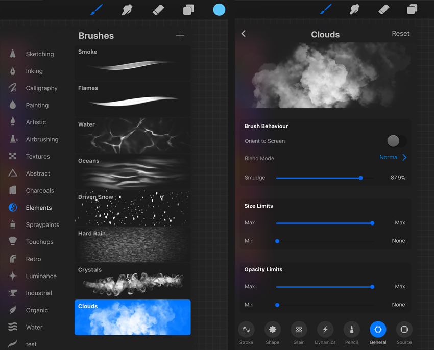 clouds brush settings