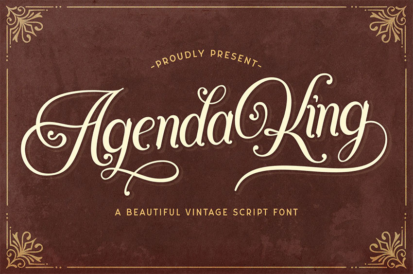 Agenda King - Retro Vintage Script Font