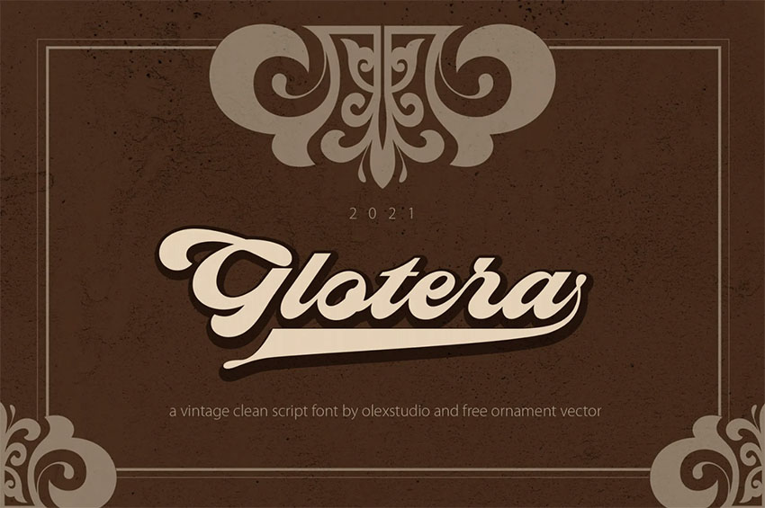 Glotera - Vintage Baseball Script Font