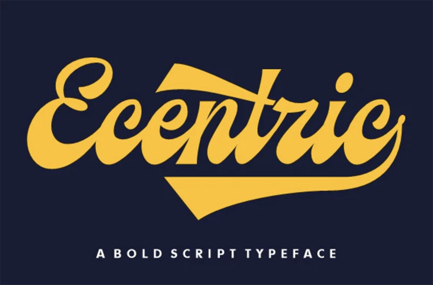 Ecentric | 70s Cursive Font