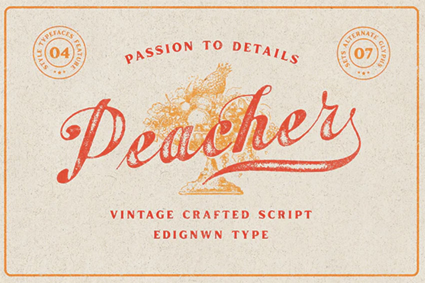 Peacher - Vintage Script Lettering